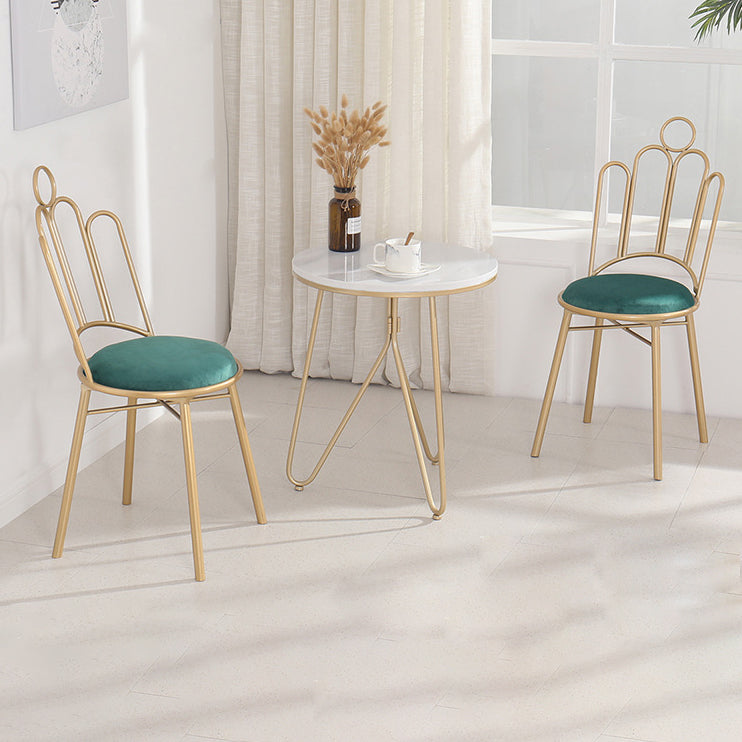 Scandinavian Style Upholstered Armless Dining Chairs Open Back Dining Side Chairs