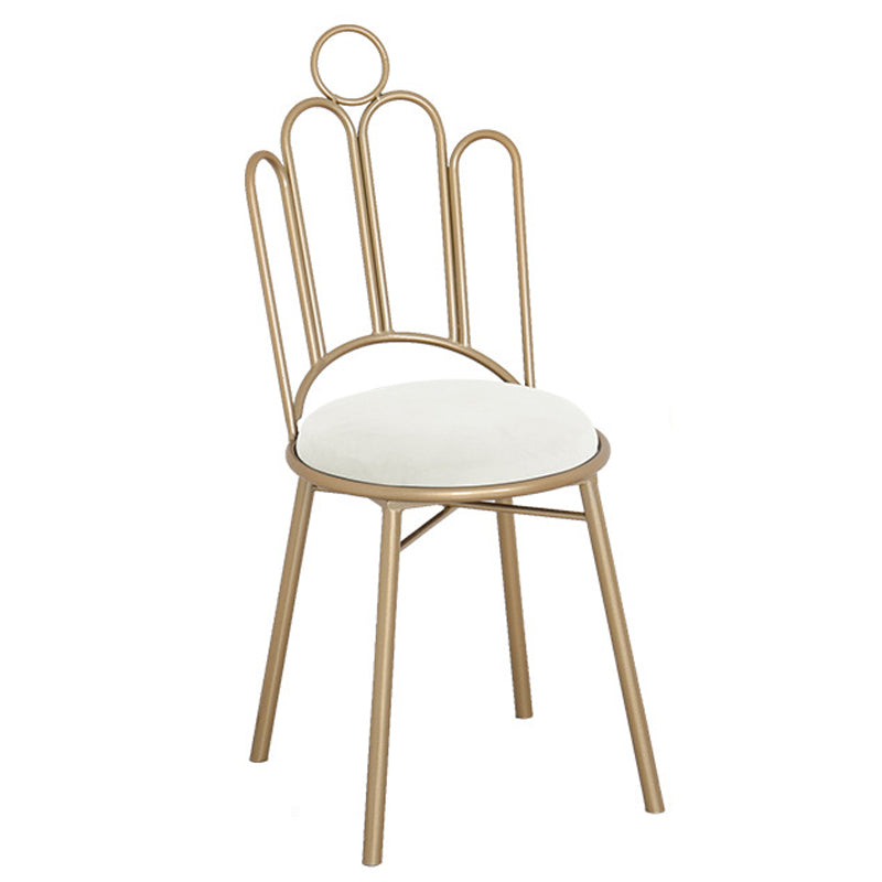 Scandinavian Style Upholstered Armless Dining Chairs Open Back Dining Side Chairs