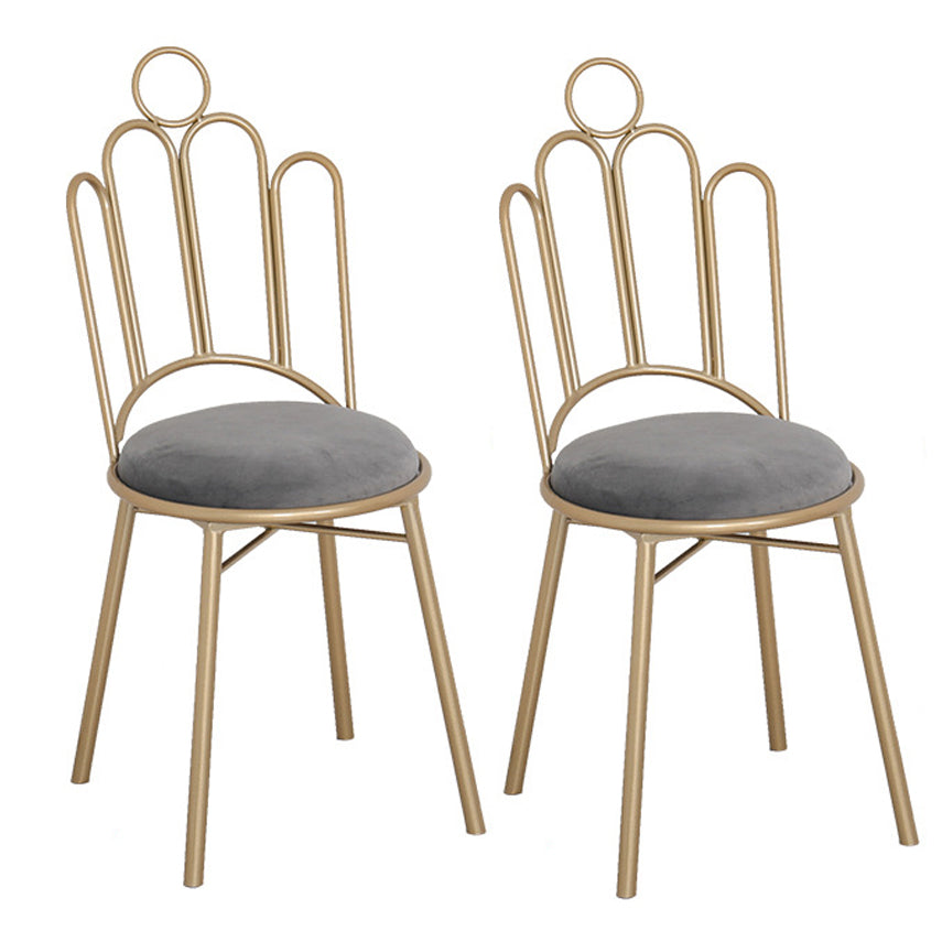 Scandinavian Style Upholstered Armless Dining Chairs Open Back Dining Side Chairs