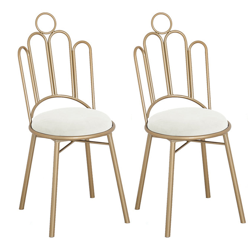 Scandinavian Style Upholstered Armless Dining Chairs Open Back Dining Side Chairs