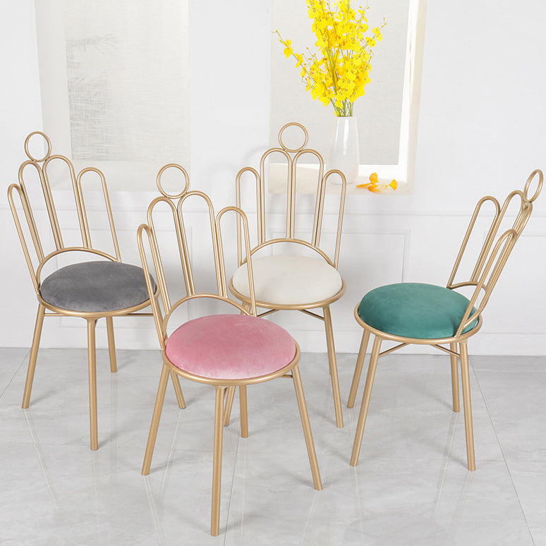 Scandinavian Style Upholstered Armless Dining Chairs Open Back Dining Side Chairs