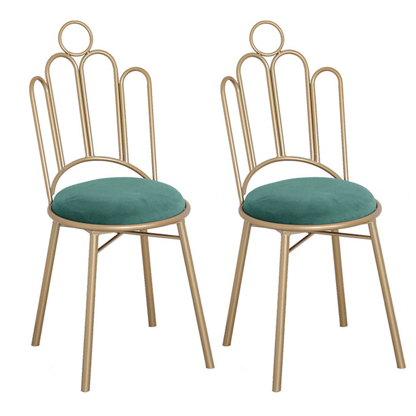 Scandinavian Style Upholstered Armless Dining Chairs Open Back Dining Side Chairs