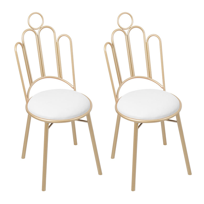 Scandinavian Style Upholstered Armless Dining Chairs Open Back Dining Side Chairs