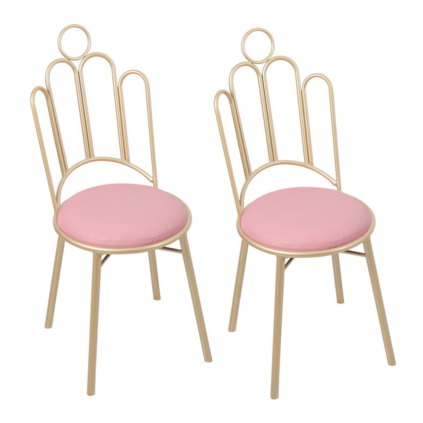 Scandinavian Style Upholstered Armless Dining Chairs Open Back Dining Side Chairs