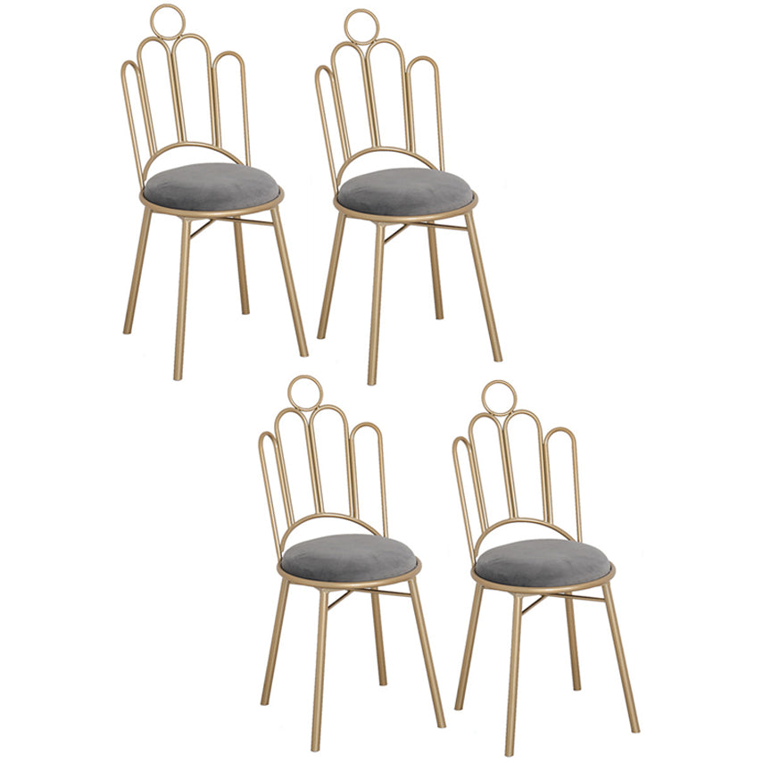 Scandinavian Style Upholstered Armless Dining Chairs Open Back Dining Side Chairs