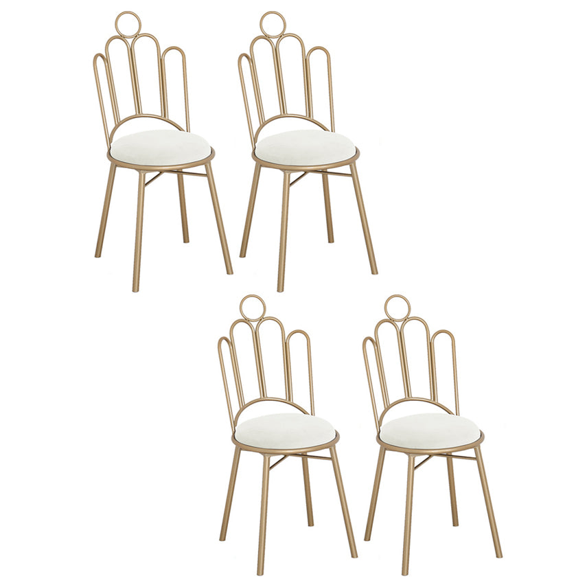 Scandinavian Style Upholstered Armless Dining Chairs Open Back Dining Side Chairs