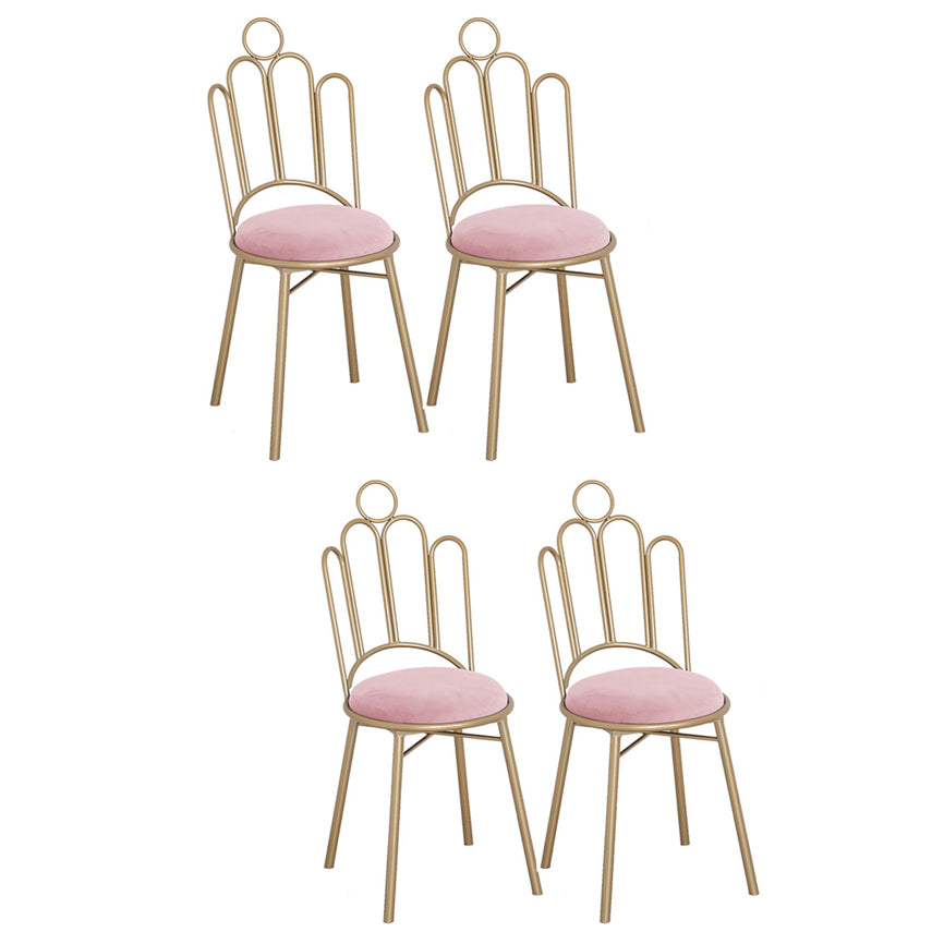 Scandinavian Style Upholstered Armless Dining Chairs Open Back Dining Side Chairs