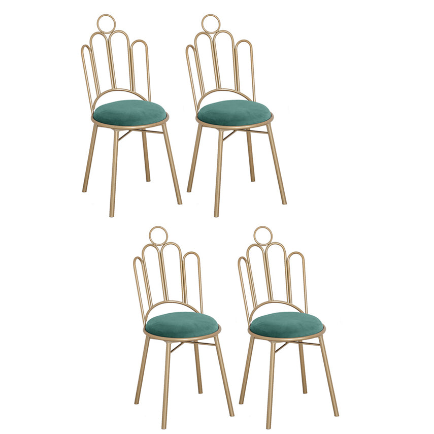 Scandinavian Style Upholstered Armless Dining Chairs Open Back Dining Side Chairs