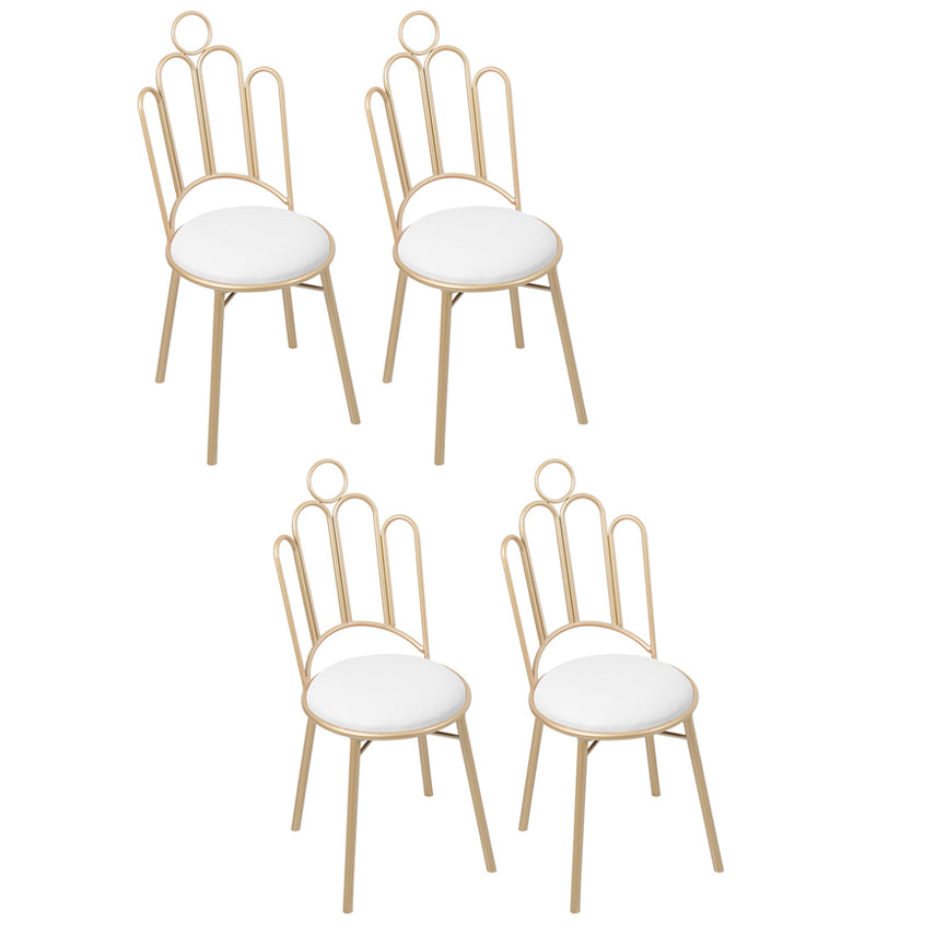 Scandinavian Style Upholstered Armless Dining Chairs Open Back Dining Side Chairs