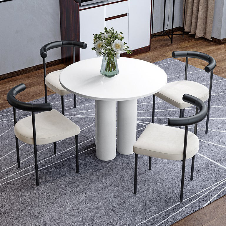 Contemporary Upholstered Armless Dining Chairs Open Back Side Chairs