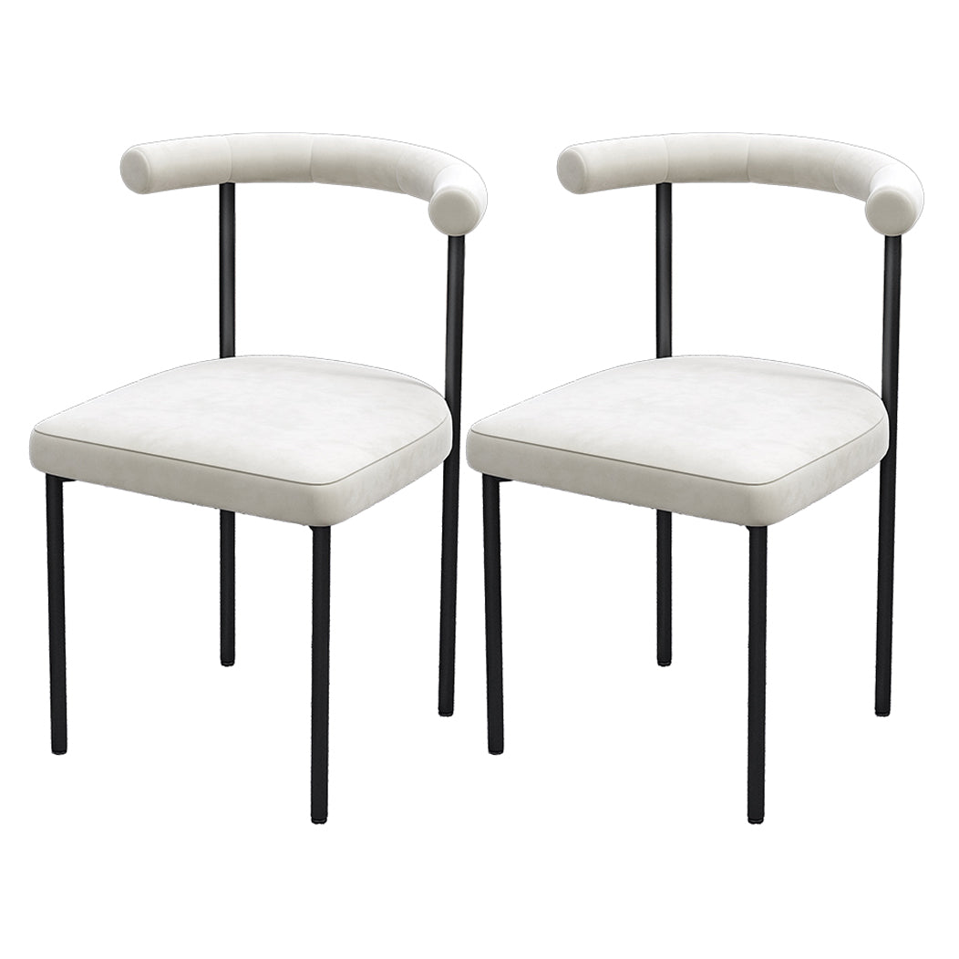 Contemporary Upholstered Armless Dining Chairs Open Back Side Chairs