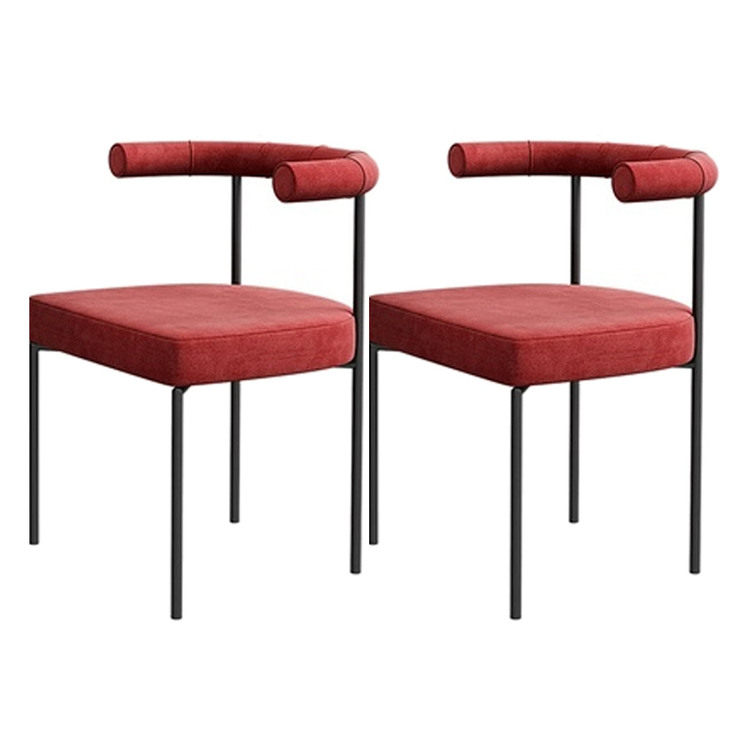 Contemporary Upholstered Armless Dining Chairs Open Back Side Chairs