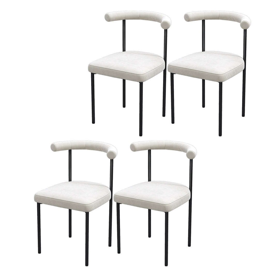 Contemporary Upholstered Armless Dining Chairs Open Back Side Chairs