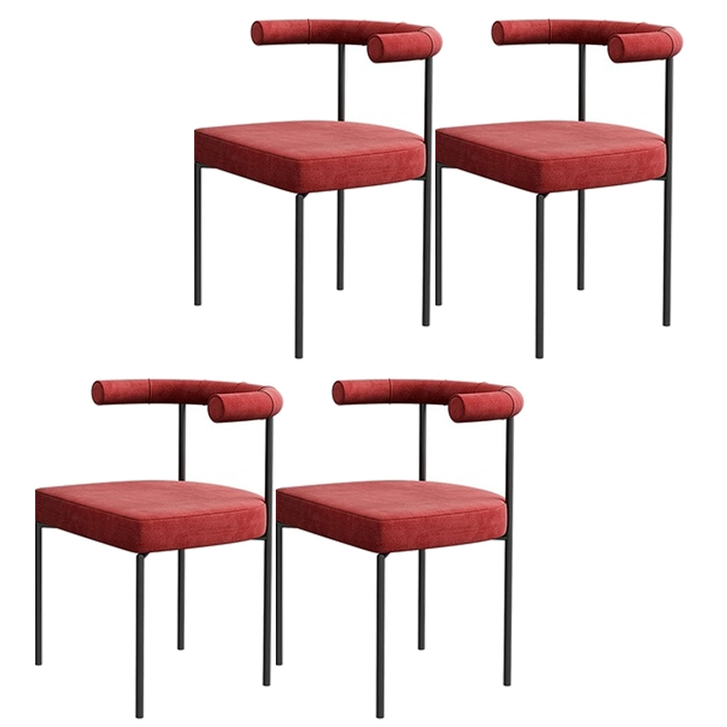 Contemporary Upholstered Armless Dining Chairs Open Back Side Chairs