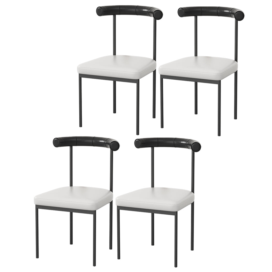 Contemporary Upholstered Armless Dining Chairs Open Back Side Chairs