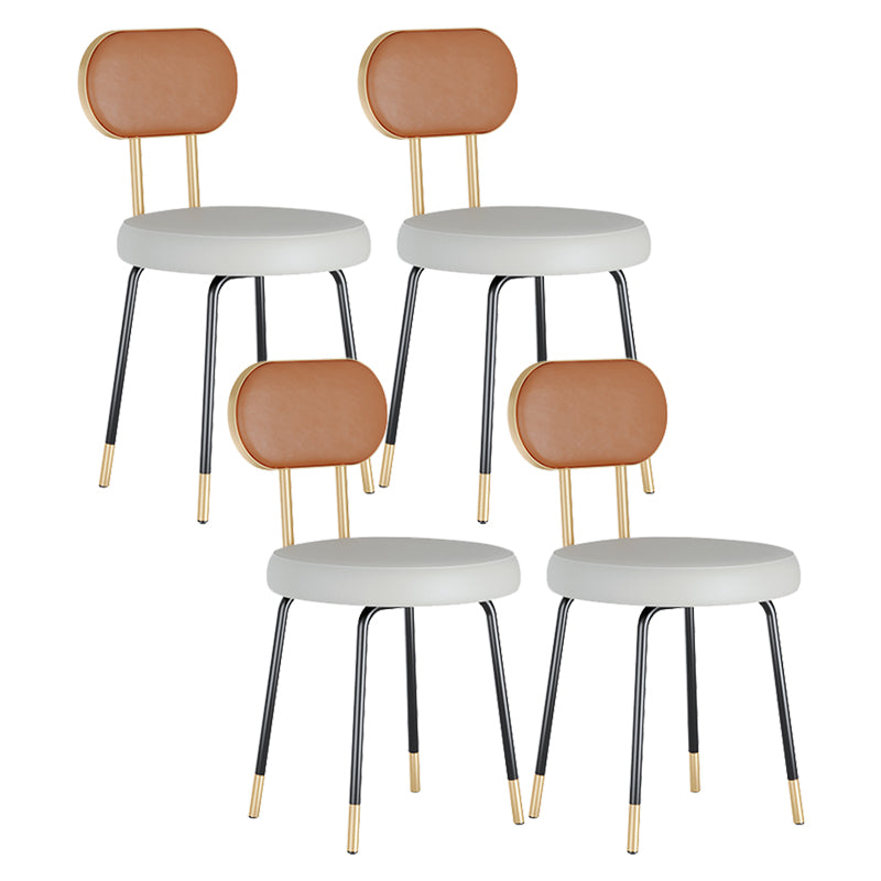 Scandinavian Open Back Side Chairs for Home Upholstered Armless Dining Chairs