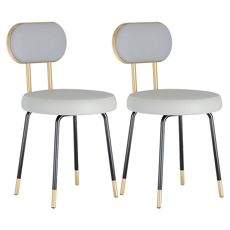 Scandinavian Open Back Side Chairs for Home Upholstered Armless Dining Chairs