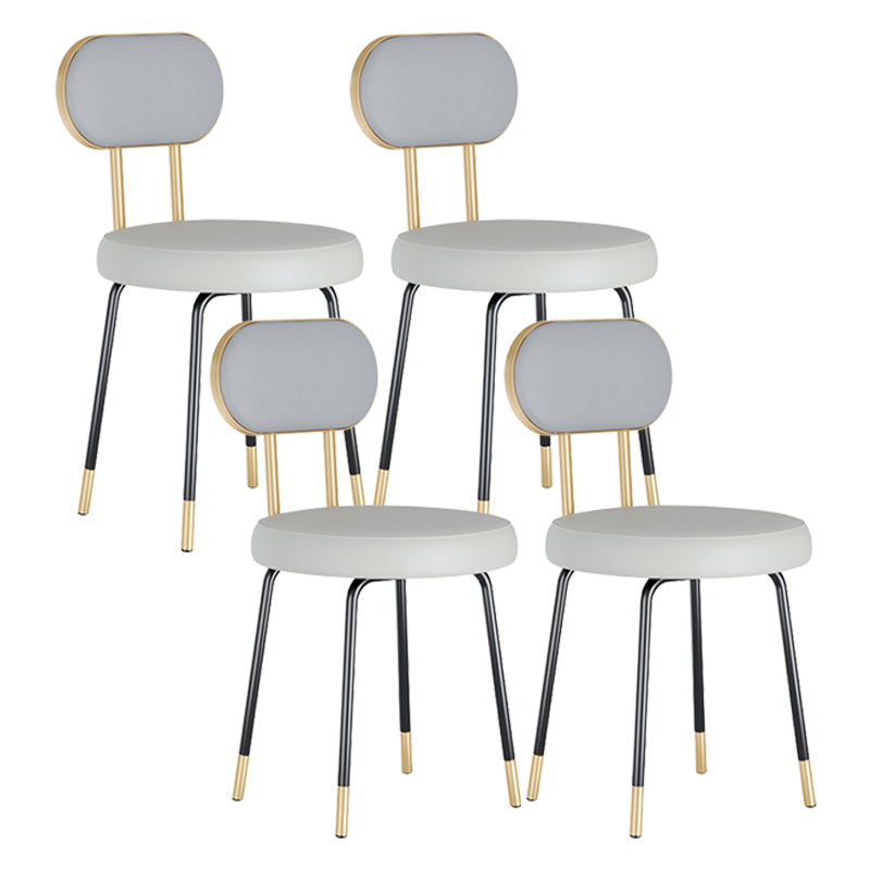 Scandinavian Open Back Side Chairs for Home Upholstered Armless Dining Chairs