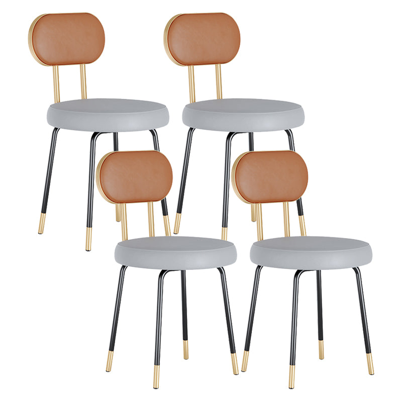 Scandinavian Open Back Side Chairs for Home Upholstered Armless Dining Chairs