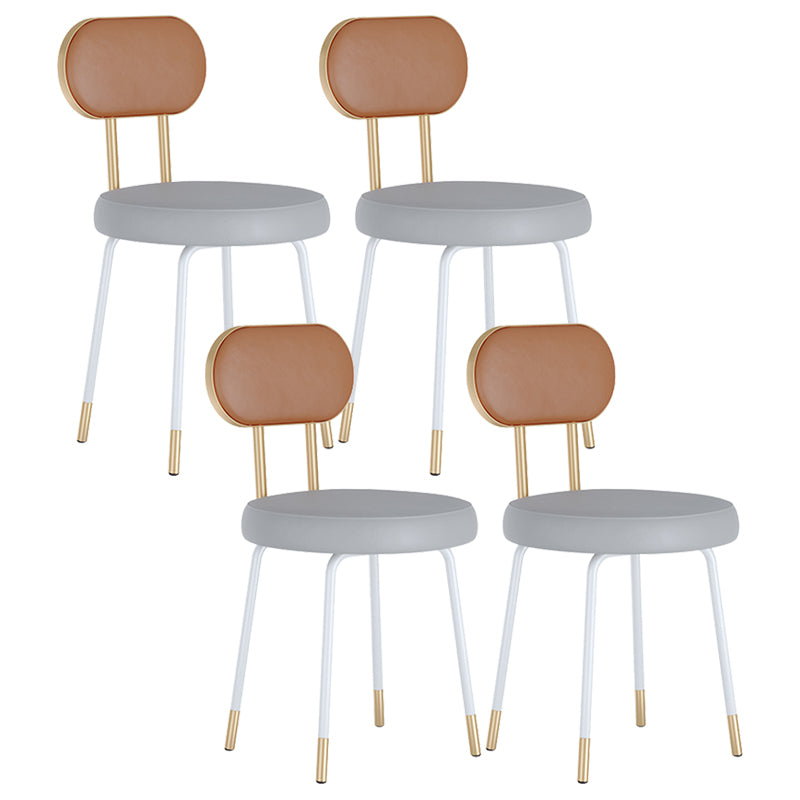 Scandinavian Open Back Side Chairs for Home Upholstered Armless Dining Chairs