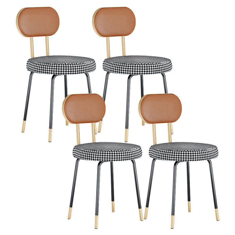 Scandinavian Open Back Side Chairs for Home Upholstered Armless Dining Chairs