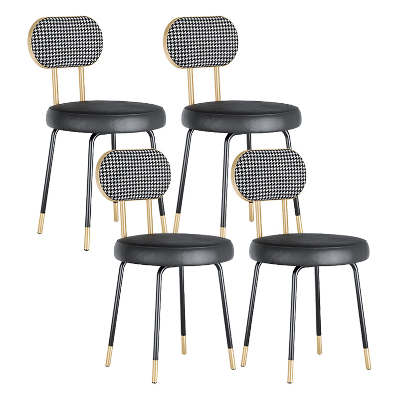 Scandinavian Open Back Side Chairs for Home Upholstered Armless Dining Chairs