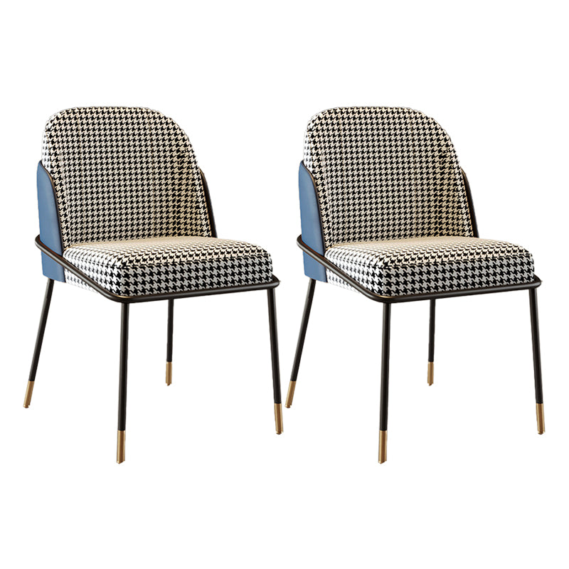 Scandinavian Upholstered Armless Dining Chairs Solid Back Chairs for Home Use