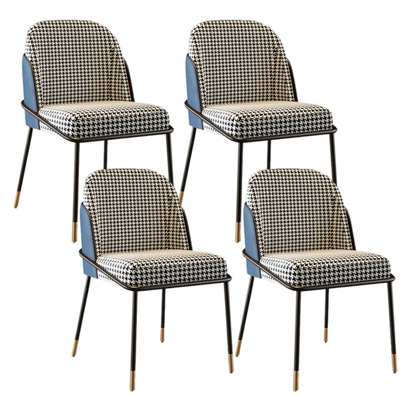 Scandinavian Upholstered Armless Dining Chairs Solid Back Chairs for Home Use