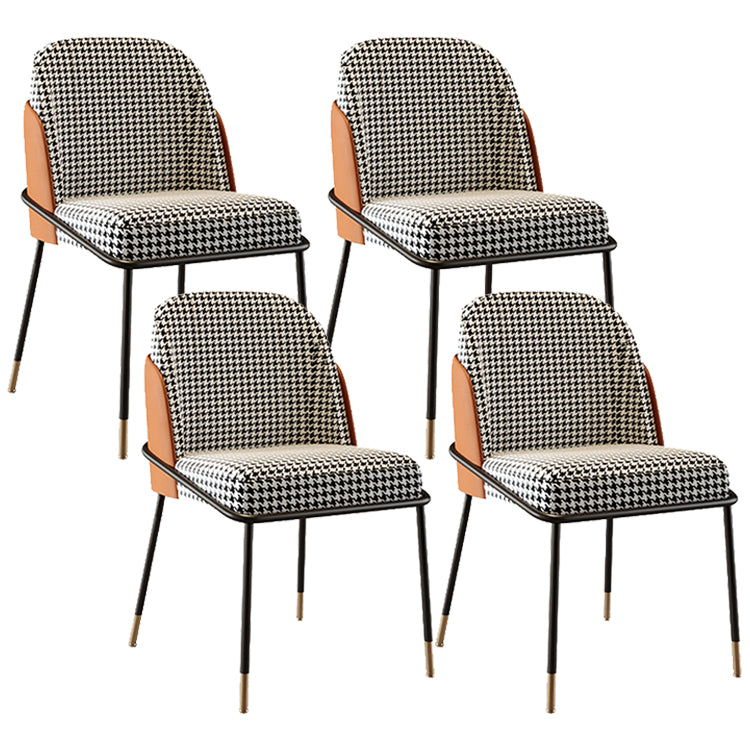 Scandinavian Upholstered Armless Dining Chairs Solid Back Chairs for Home Use