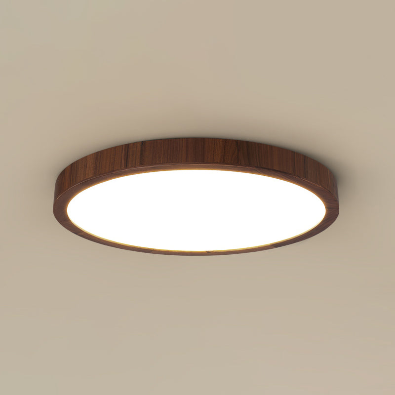 Geometry Shape LED Ceiling Lamp Modern Wood 1 Light Flush Mount for Study Balcony