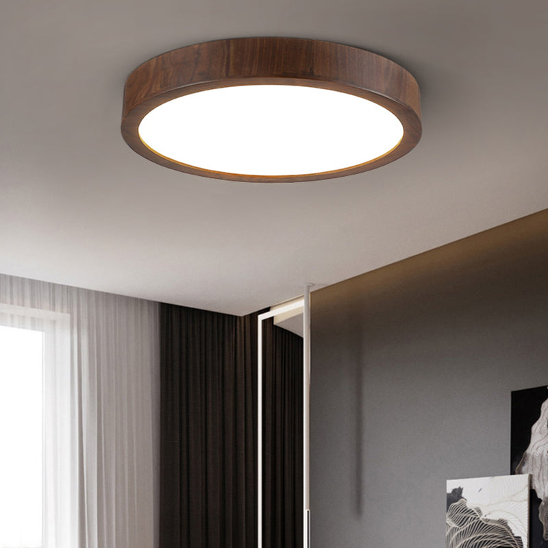 Geometry Shape LED Ceiling Lamp Modern Wood 1 Light Flush Mount for Study Balcony