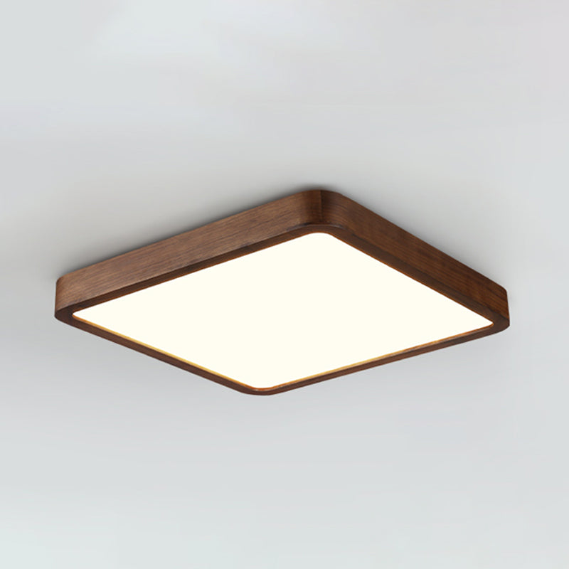 Geometry Shape LED Ceiling Lamp Modern Wood 1 Light Flush Mount for Study Balcony