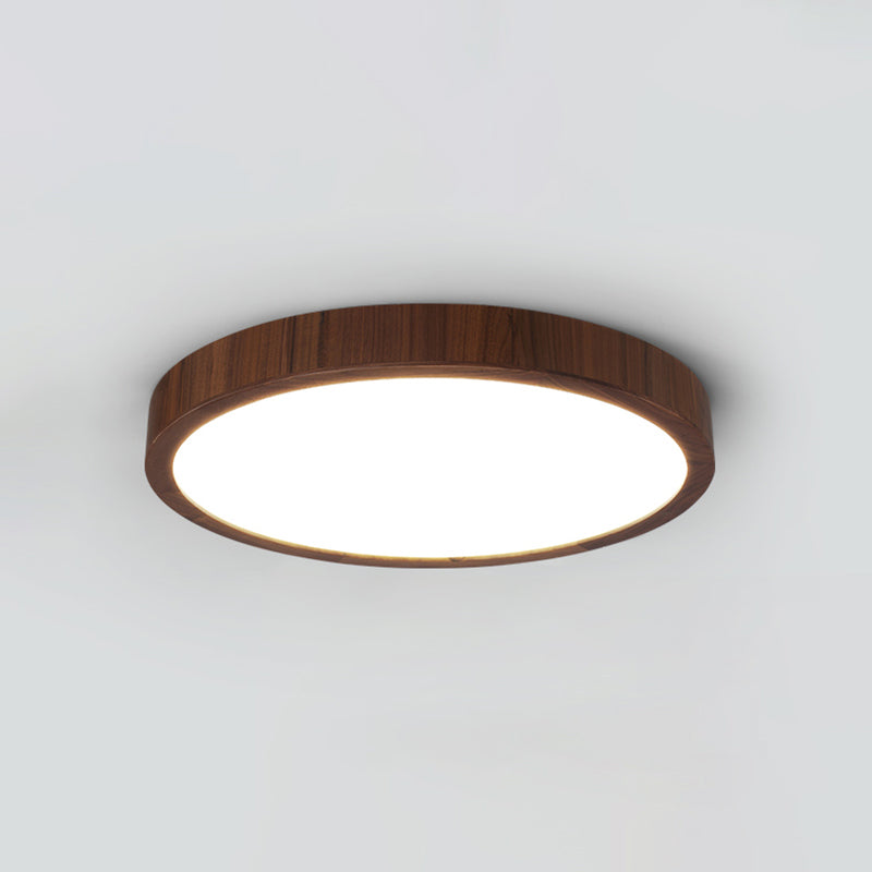 Geometry Shape LED Ceiling Lamp Modern Wood 1 Light Flush Mount for Study Balcony