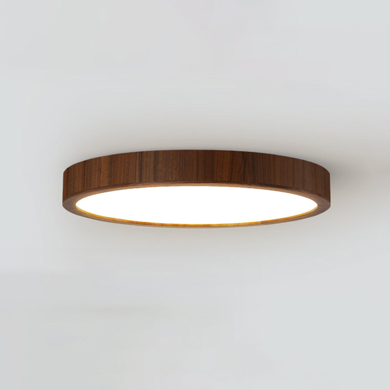 Geometry Shape LED Ceiling Lamp Modern Wood 1 Light Flush Mount for Study Balcony