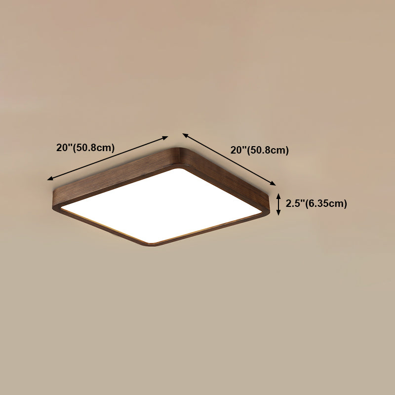 Geometry Shape LED Ceiling Lamp Modern Wood 1 Light Flush Mount for Study Balcony