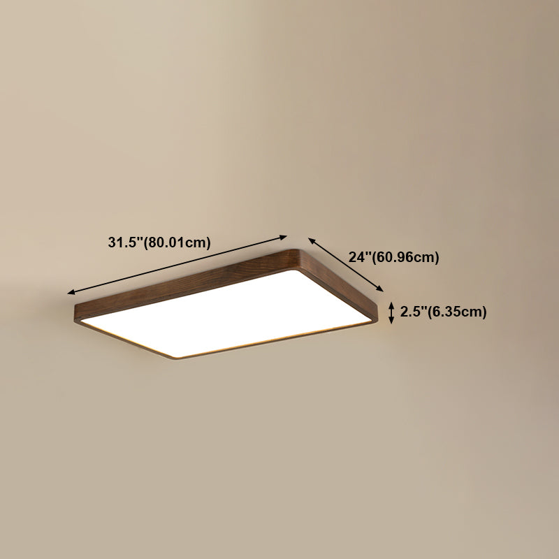 Geometry Shape LED Ceiling Lamp Modern Wood 1 Light Flush Mount for Study Balcony