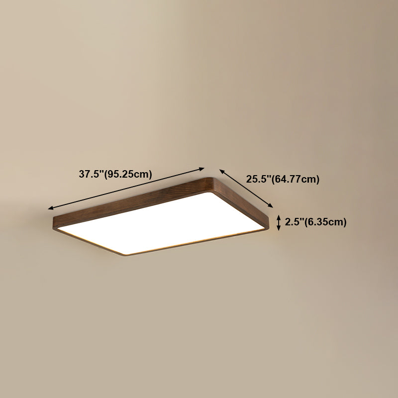 Geometry Shape LED Ceiling Lamp Modern Wood 1 Light Flush Mount for Study Balcony