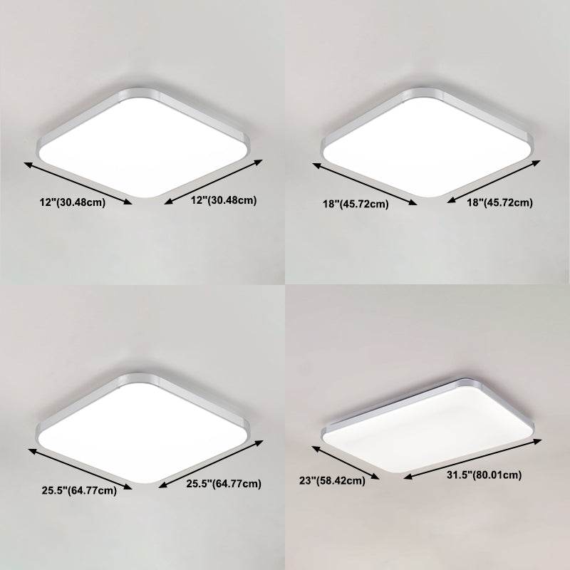 Aluminum Squared Ceiling Flush Mount Light Simple LED Close to Ceiling Lamp