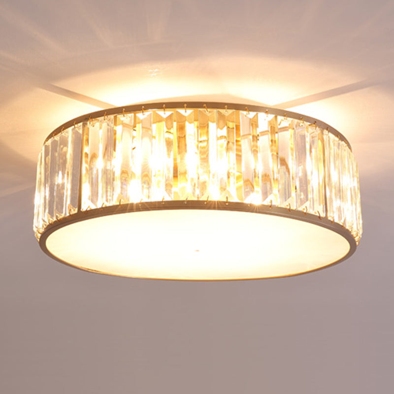 Vintage Shaded Ceiling Mounted Fixture Glass Close to Ceiling Lighting in Gold