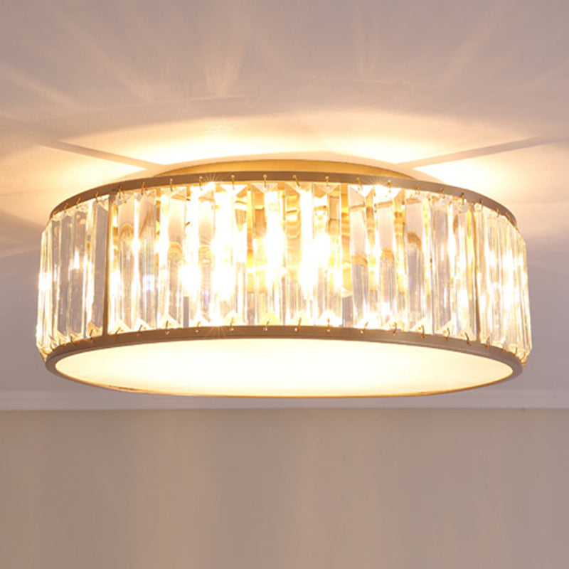 Vintage Shaded Ceiling Mounted Fixture Glass Close to Ceiling Lighting in Gold