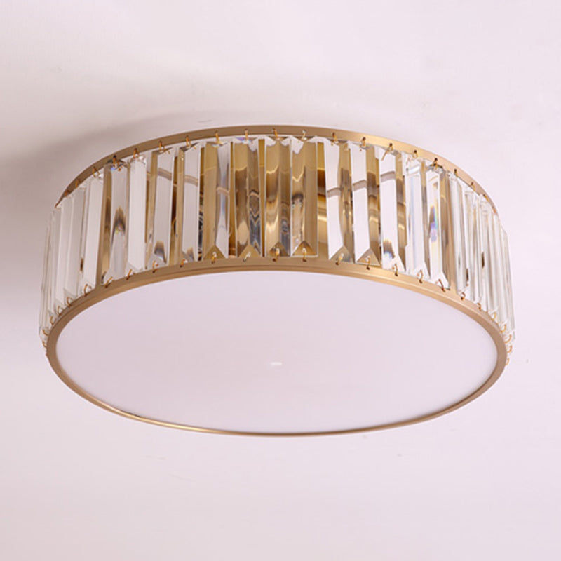 Vintage Shaded Ceiling Mounted Fixture Glass Close to Ceiling Lighting in Gold