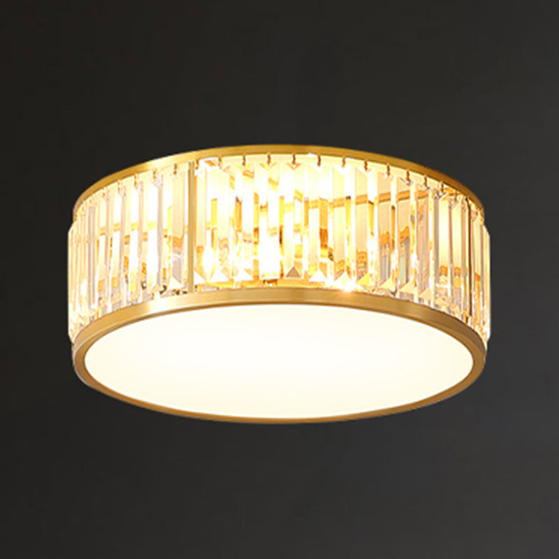 Vintage Shaded Ceiling Mounted Fixture Glass Close to Ceiling Lighting in Gold