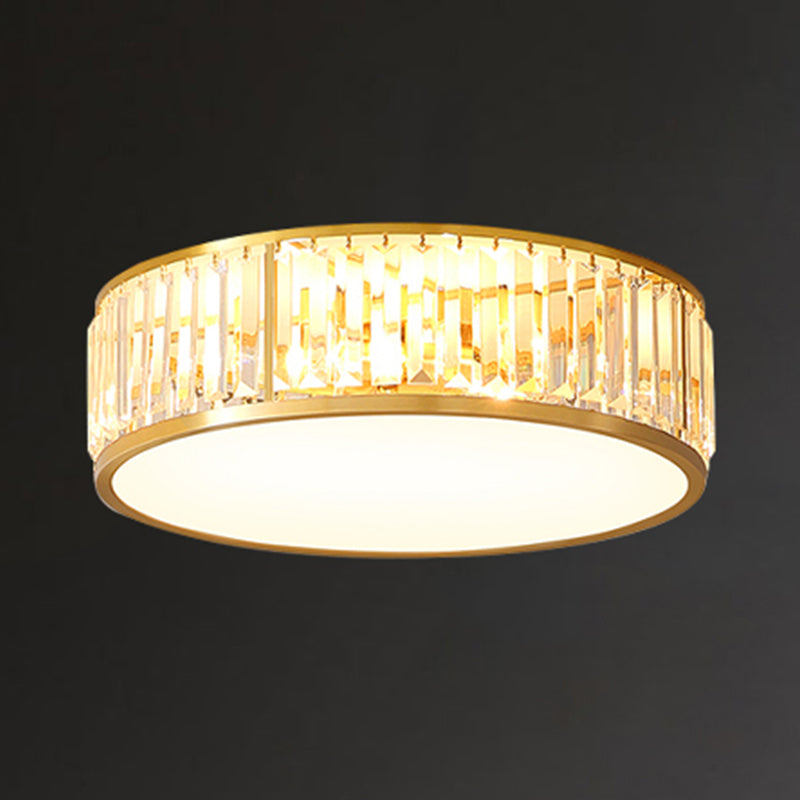 Vintage Shaded Ceiling Mounted Fixture Glass Close to Ceiling Lighting in Gold