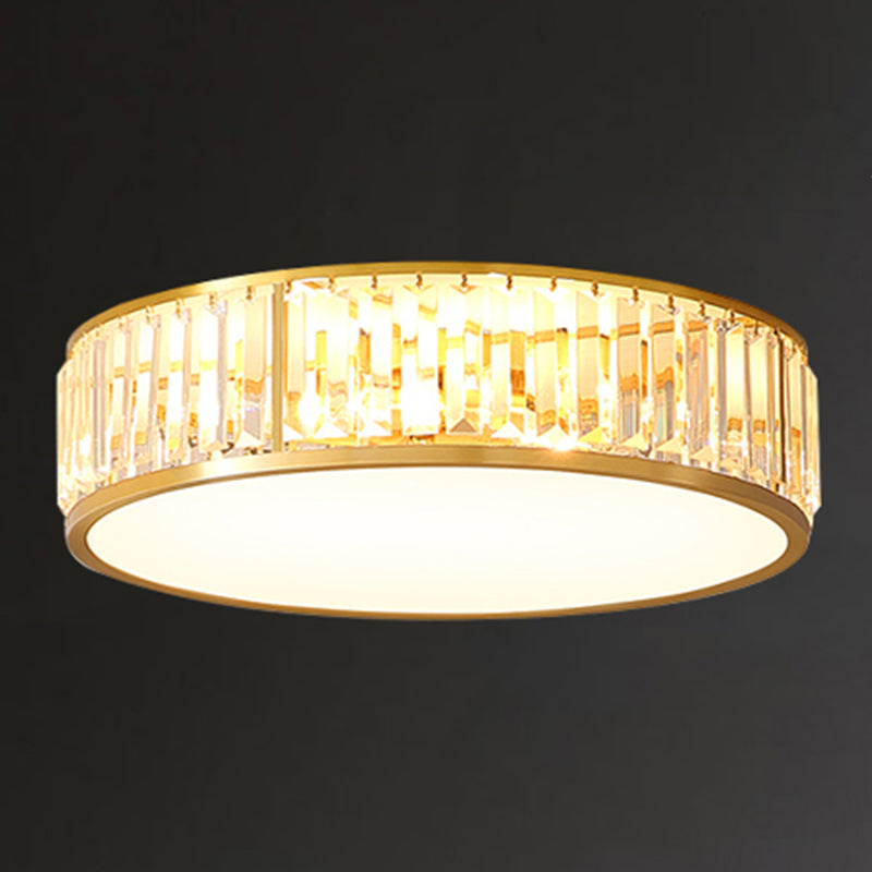 Vintage Shaded Ceiling Mounted Fixture Glass Close to Ceiling Lighting in Gold