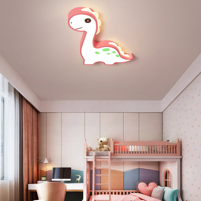 Dinosaur Shape LED Ceiling Lamp Modern Iron 1 Light Flush Mount for Children's Room