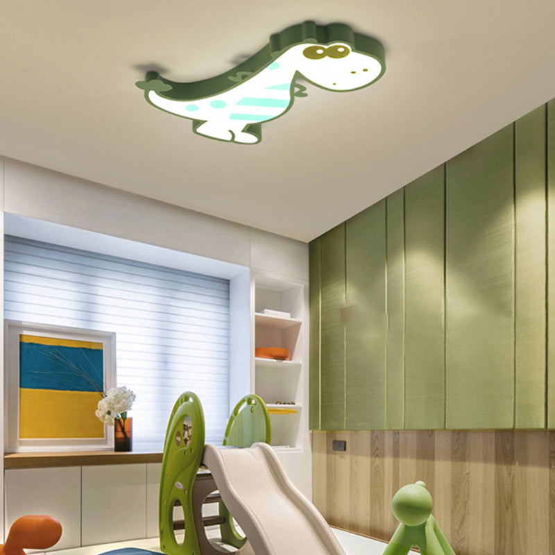 Dinosaur Shape LED Ceiling Lamp Modern Iron 1 Light Flush Mount for Bedroom