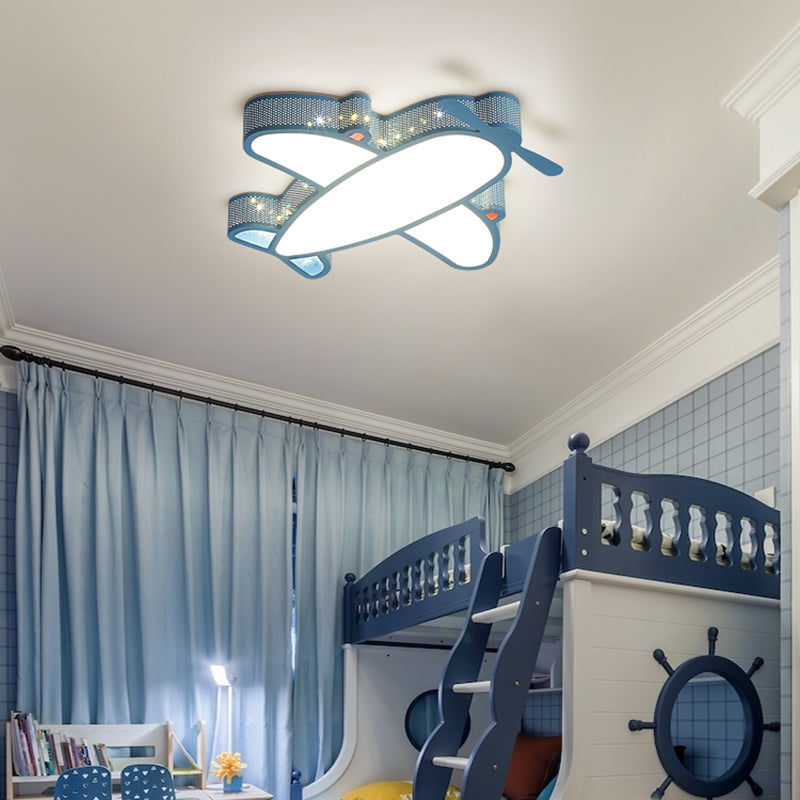 Plane Shape LED Ceiling Lamp Modern Iron 1 Light Flush Mount for Children's Room