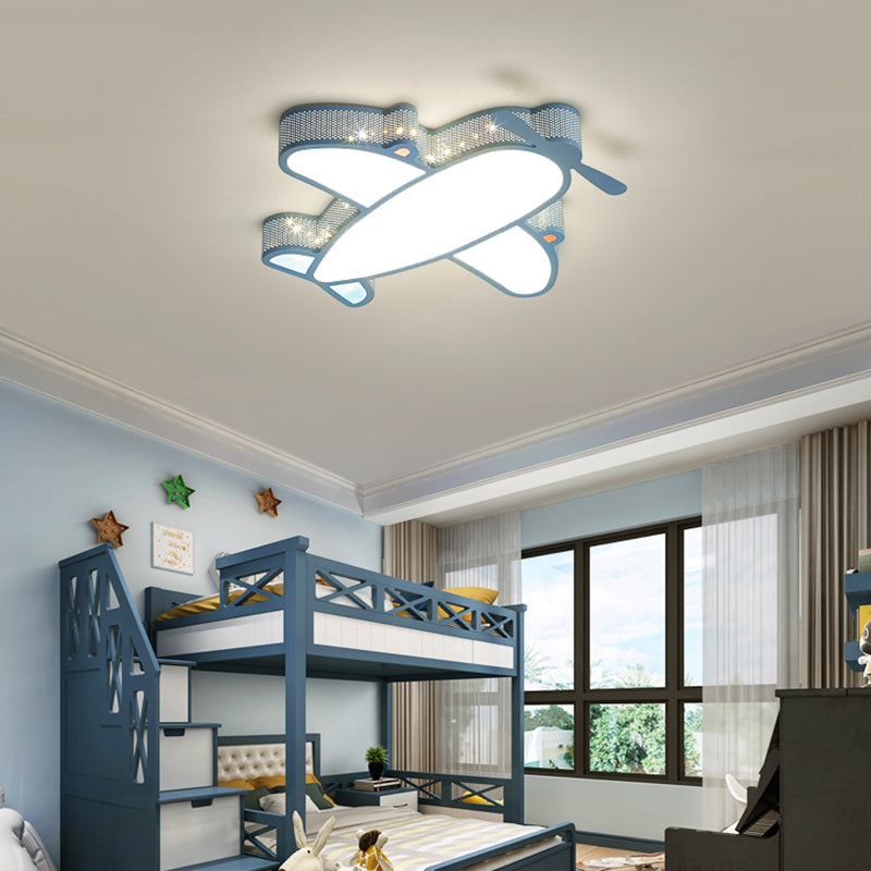 Plane Shape LED Ceiling Lamp Modern Iron 1 Light Flush Mount for Children's Room