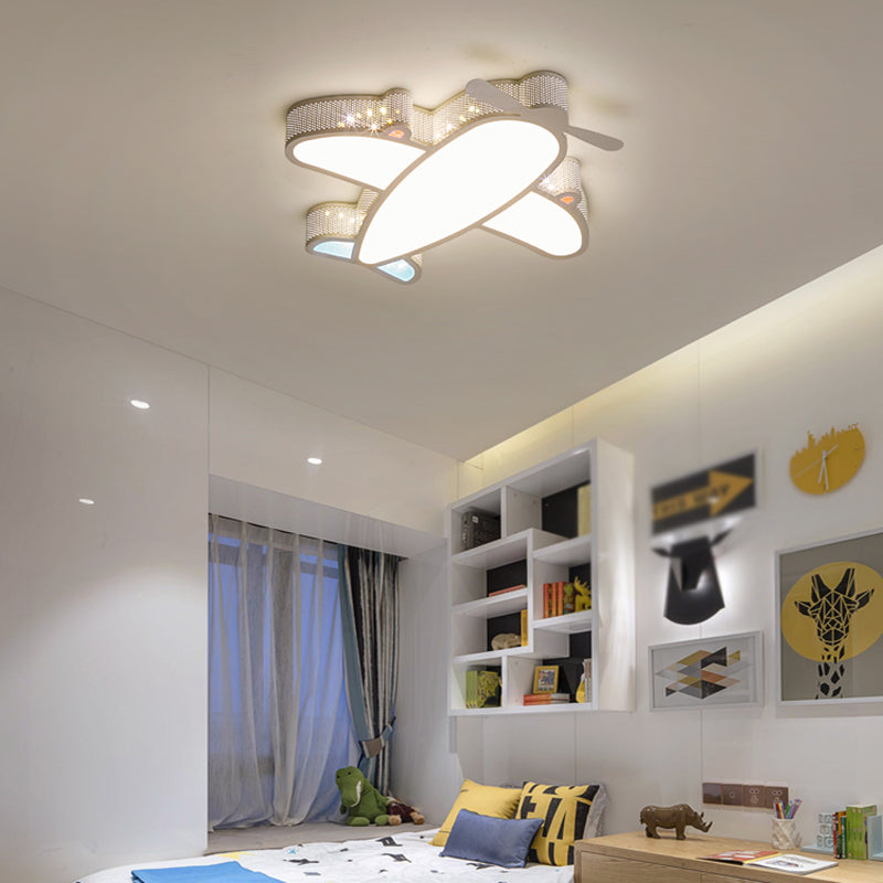 Plane Shape LED Ceiling Lamp Modern Iron 1 Light Flush Mount for Children's Room