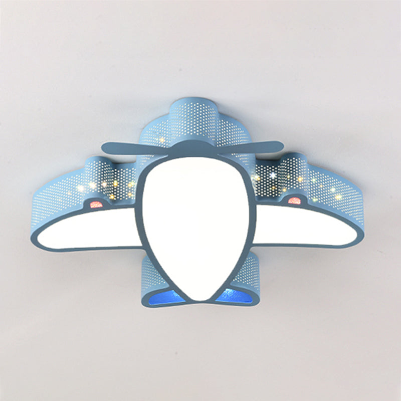 Plane Shape LED Ceiling Lamp Modern Iron 1 Light Flush Mount for Children's Room